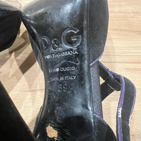 Dolce & Gabbana Vintage Velvet Mary Jane heels size 39/ US 8.5 - Picture 8 of 11